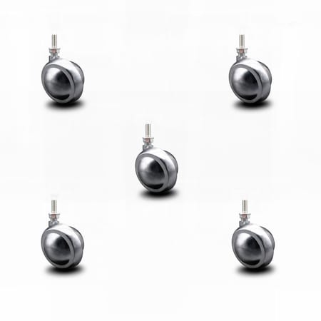 Service Caster 2 Inch Bright Chrome Metal Ball Caster - 5/16 Inch Threaded Stem -SCC, 5PK SCC-TS01S20-DCS-BC-5161812-5